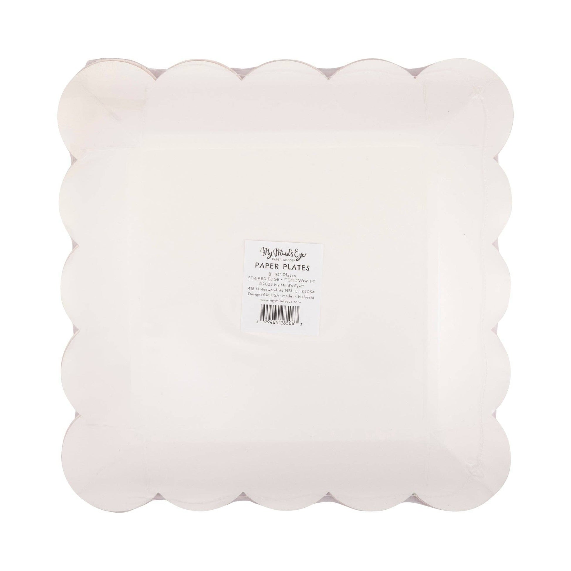 VBW1141 - Striped Edge Scalloped Square Plate - Bria Blair Creative
