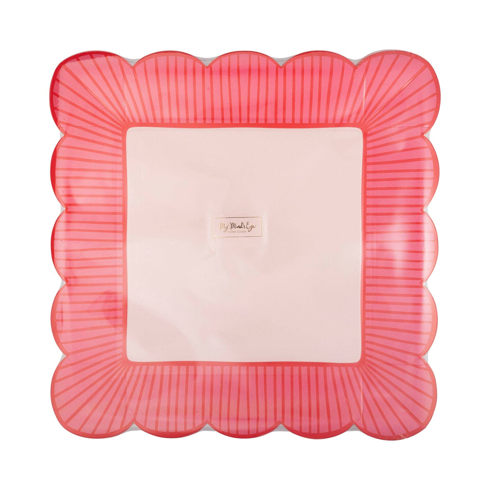 VBW1141 - Striped Edge Scalloped Square Plate - Bria Blair Creative