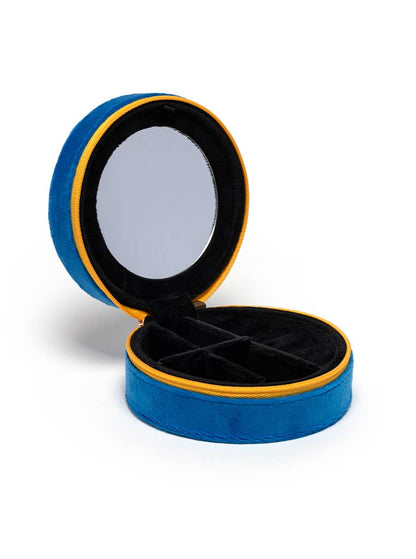 Velvet Jewelry Zip Case / Organizer - Caviar Tin - Blue - Bria Blair Creative