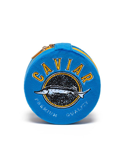 Velvet Jewelry Zip Case / Organizer - Caviar Tin - Blue - Bria Blair Creative