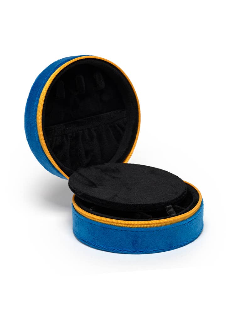 Velvet Jewelry Zip Case / Organizer - Caviar Tin - Blue - Bria Blair Creative