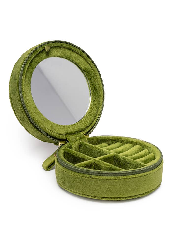 Velvet Jewelry Zip Case / Travel Organizer - Martini - Olive - Bria Blair Creative