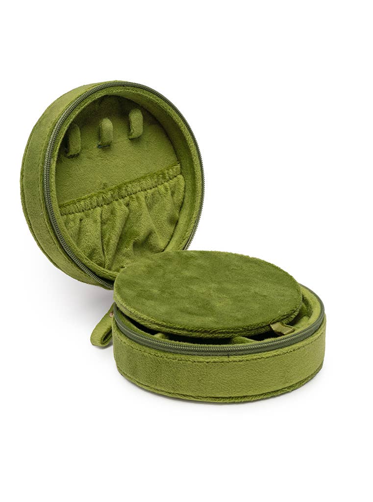 Velvet Jewelry Zip Case / Travel Organizer - Martini - Olive - Bria Blair Creative