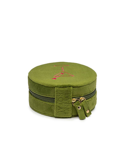Velvet Jewelry Zip Case / Travel Organizer - Martini - Olive - Bria Blair Creative