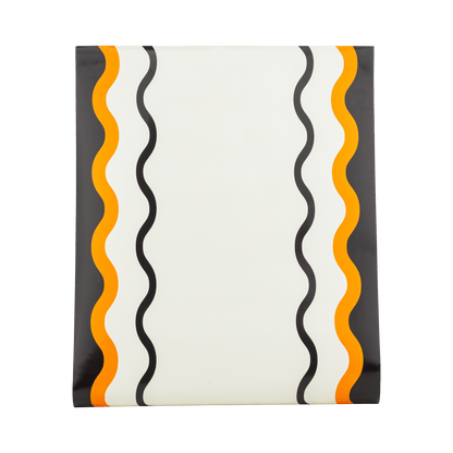 VHP1320 - Orange and Black Ric Rac Paper Table Runner - Bria Blair Creative