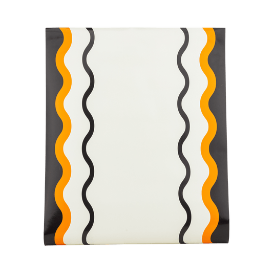 VHP1320 - Orange and Black Ric Rac Paper Table Runner - Bria Blair Creative