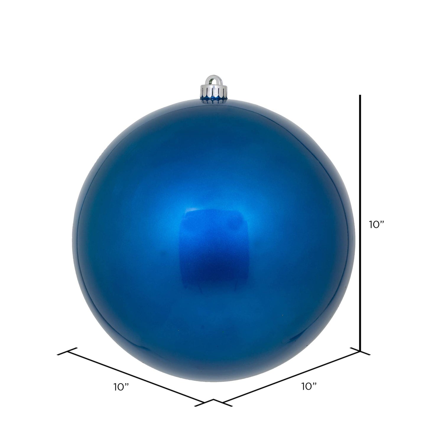 Vickerman 10" Blue Candy Ball Ornament: Blue / Plastic / 10" - Bria Blair Creative