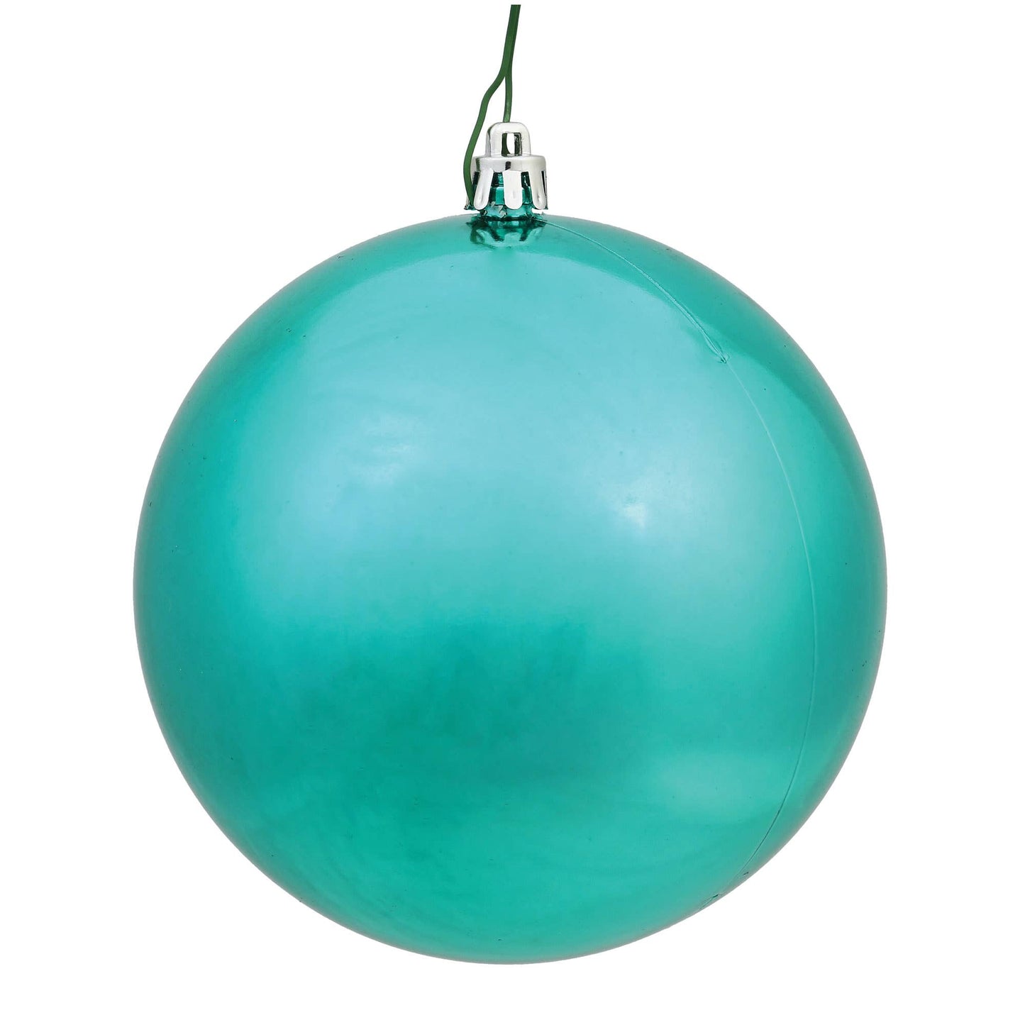 Vickerman 10" Teal Shiny Ball Ornament: Teal / Plastic / 10" - Bria Blair Creative