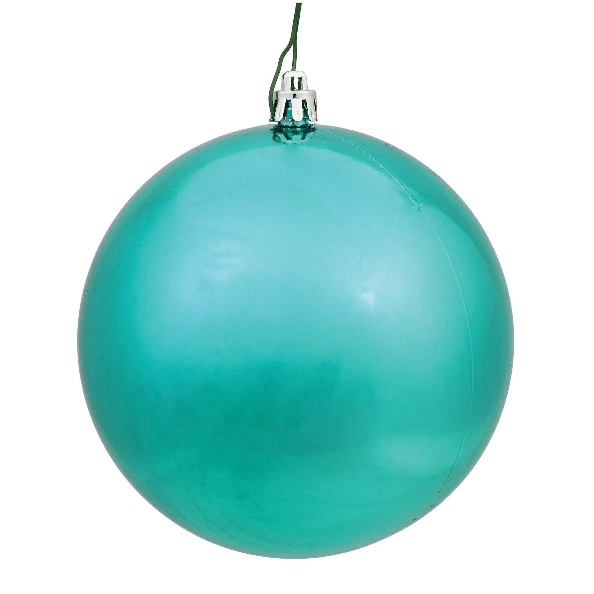 Vickerman 10" Teal Shiny Ball Ornament: Teal / Plastic / 10" - Bria Blair Creative
