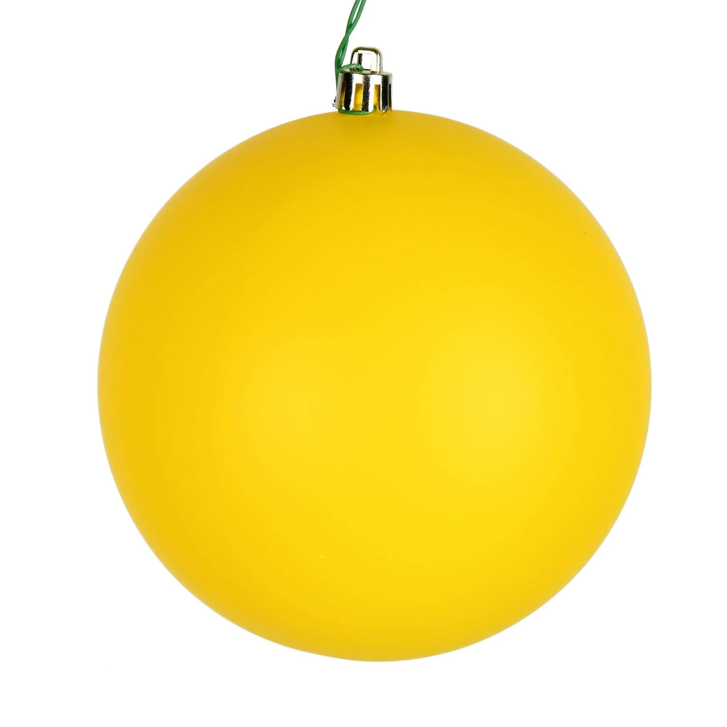 Vickerman 10" Yellow Matte Ball Ornament: Yellow / Plastic / 10" - Bria Blair Creative
