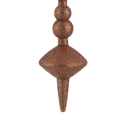 Vickerman 12" Coral Glitter Cupola Finial 3/Bag: Coral / Plastic / 12" - Bria Blair Creative