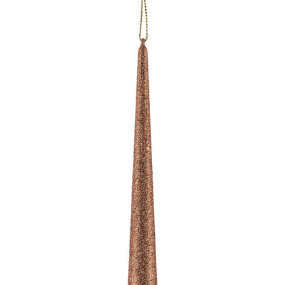 Vickerman 12" Coral Glitter Cupola Finial 3/Bag: Coral / Plastic / 12" - Bria Blair Creative