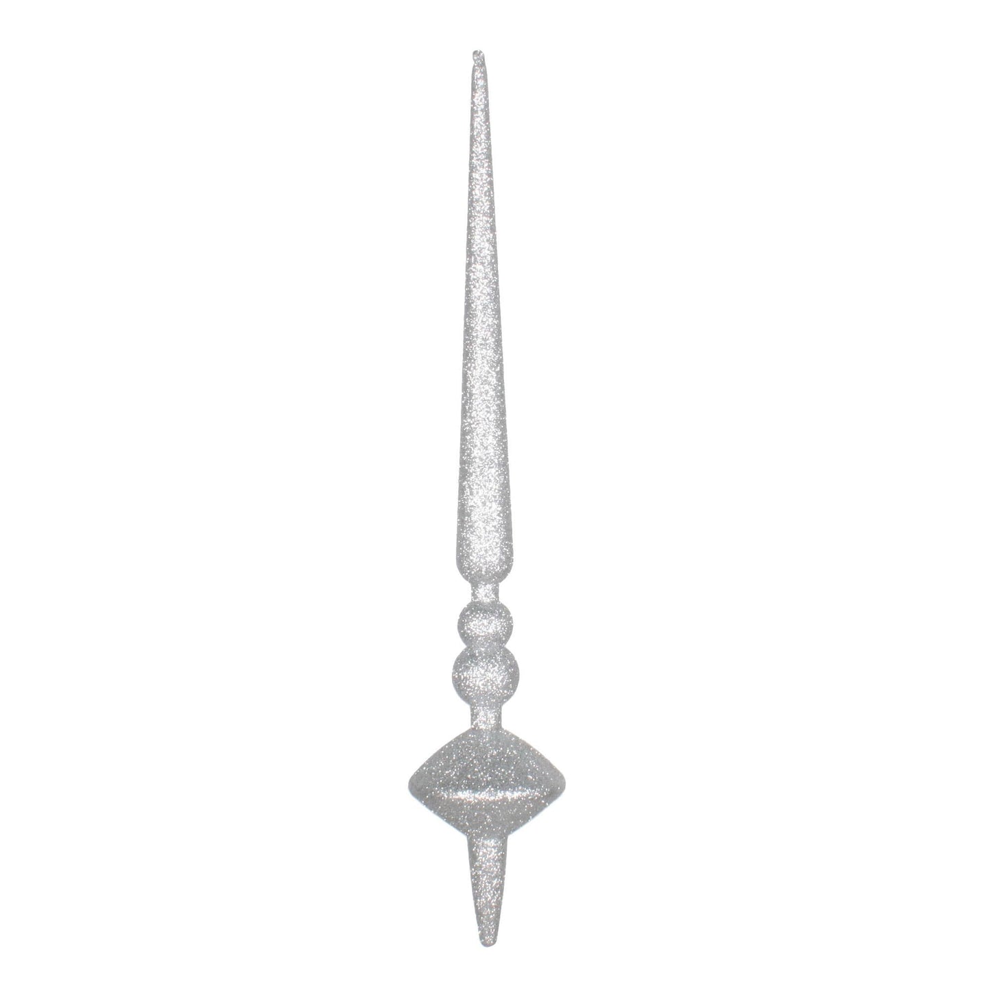 Vickerman 18" Silver Glitter Cupola Finial 2/Bag: Silver / Plastic / 18" - Bria Blair Creative