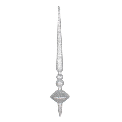 Vickerman 18" Silver Glitter Cupola Finial 2/Bag: Silver / Plastic / 18" - Bria Blair Creative