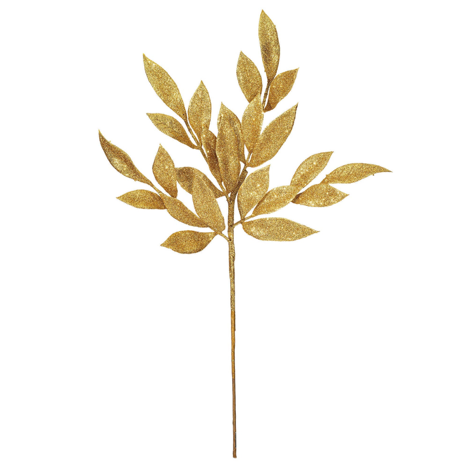 Vickerman 22" Gold Glit BayLeaf Spray 12/Bg: Gold / Plastic / 22" - Bria Blair Creative