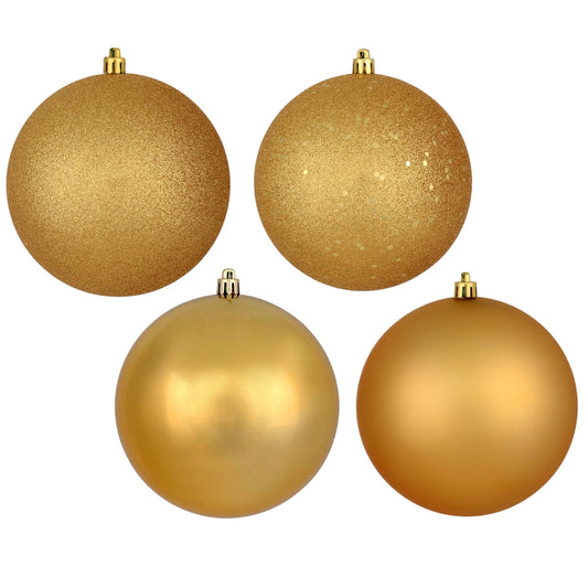 Vickerman 3" Copper/Gold 4 - Finish Ornament Asst, 16/Box: Copper, Gold / Plastic / 3" - Bria Blair Creative