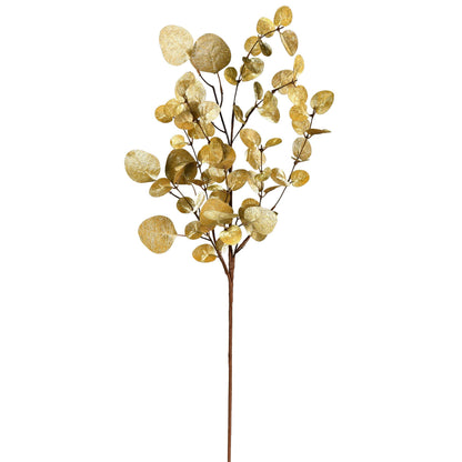 Vickerman 34" Gold Eucalyptus Spray 3/Bag: Gold / Polyester / 34" - Bria Blair Creative