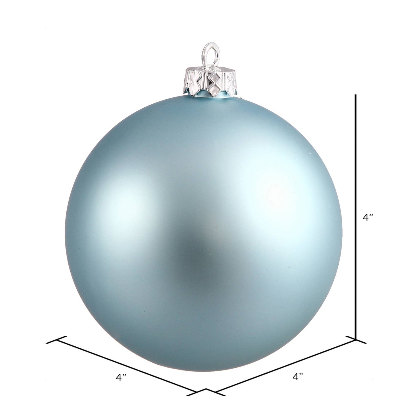 Vickerman 4" Baby Blue Matte Ball Ornament, 6 per Bag: Baby Blue / Plastic / 4" - Bria Blair Creative