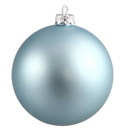 Vickerman 4" Baby Blue Matte Ball Ornament, 6 per Bag: Baby Blue / Plastic / 4" - Bria Blair Creative