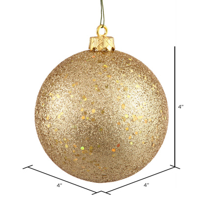 Vickerman 4" Gold Sequin Ball Ornament, 6 per Bag: Gold / Plastic / 4" - Bria Blair Creative