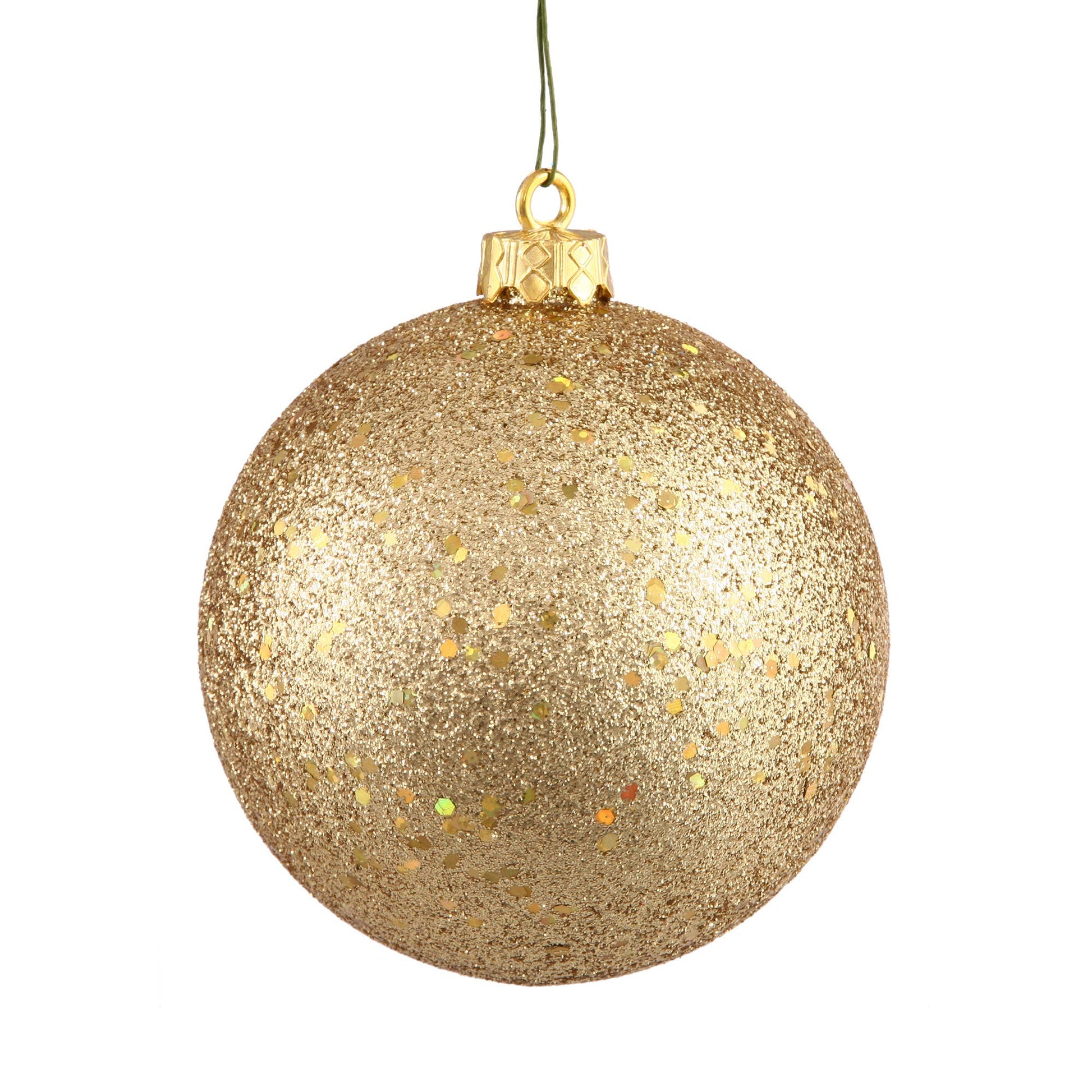 Vickerman 4" Gold Sequin Ball Ornament, 6 per Bag: Gold / Plastic / 4" - Bria Blair Creative