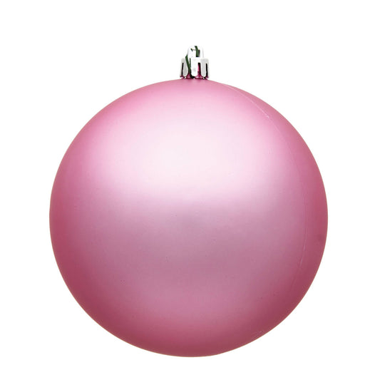 Vickerman 4.75" Pink Matte Ball Ornament, 4 per Bag: Pink / Plastic / 4.75" - Bria Blair Creative