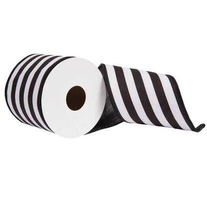 Vickerman 4"x10yd Black Horizontal Stripe: Black / 100% Polyester / 4" x 10 Yards - Bria Blair Creative