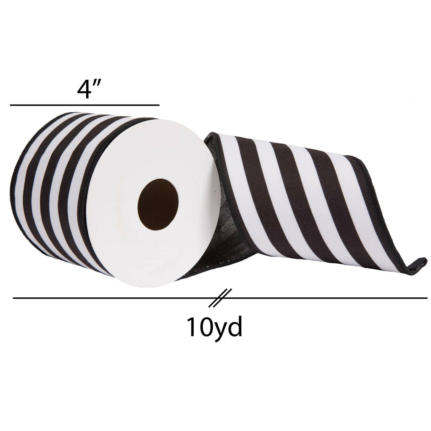 Vickerman 4"x10yd Black Horizontal Stripe: Black / 100% Polyester / 4" x 10 Yards - Bria Blair Creative