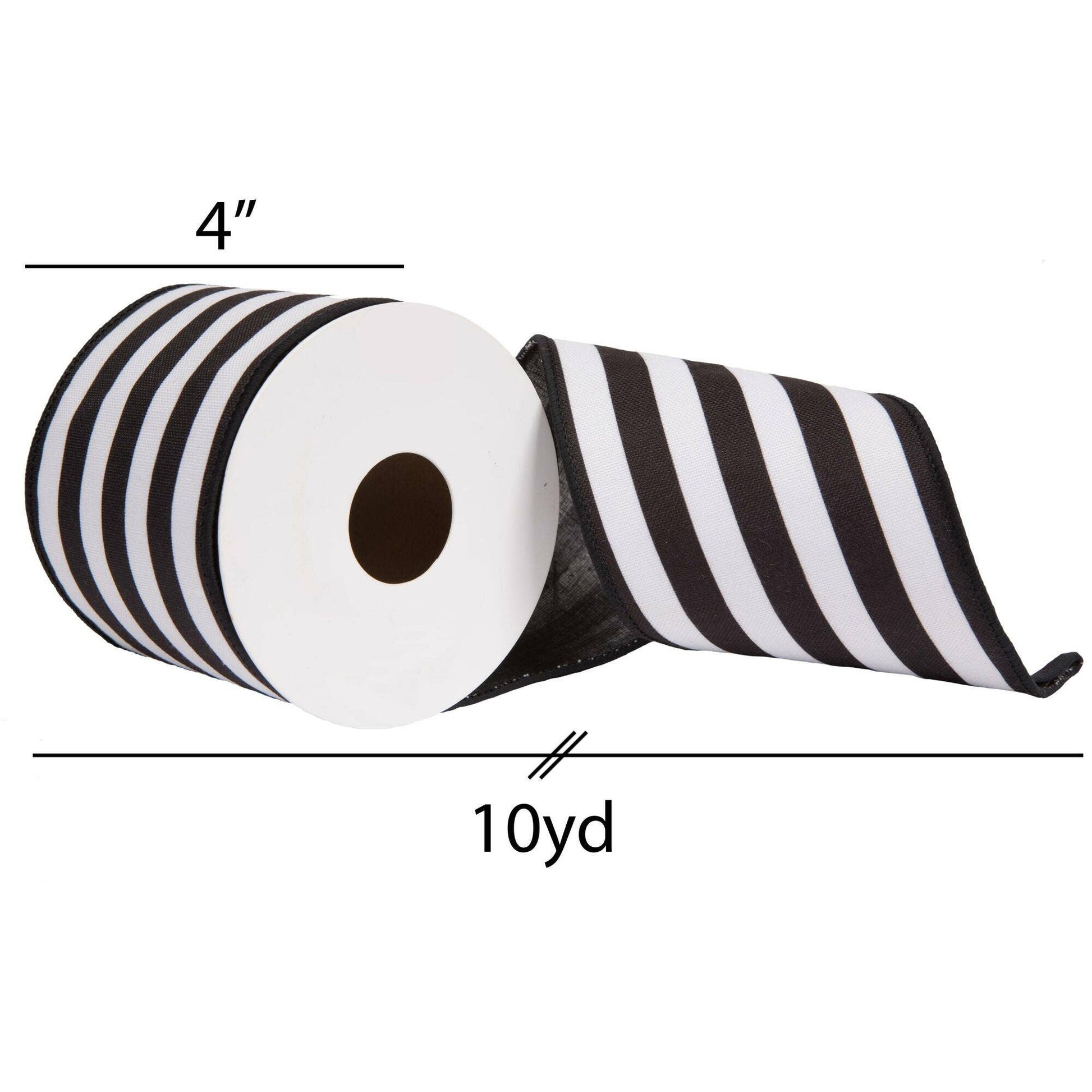 Vickerman 4"x10yd Black Horizontal Stripe: Black / 100% Polyester / 4" x 10 Yards - Bria Blair Creative