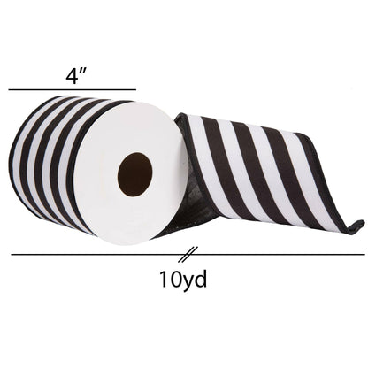 Vickerman 4"x10yd Black Horizontal Stripe: Black / 100% Polyester / 4" x 10 Yards - Bria Blair Creative