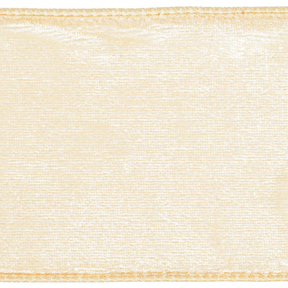 Vickerman 4"x10yd Oat Velvet Luster Ribbon: Oat / Polyester / 4" x 10yd - Bria Blair Creative