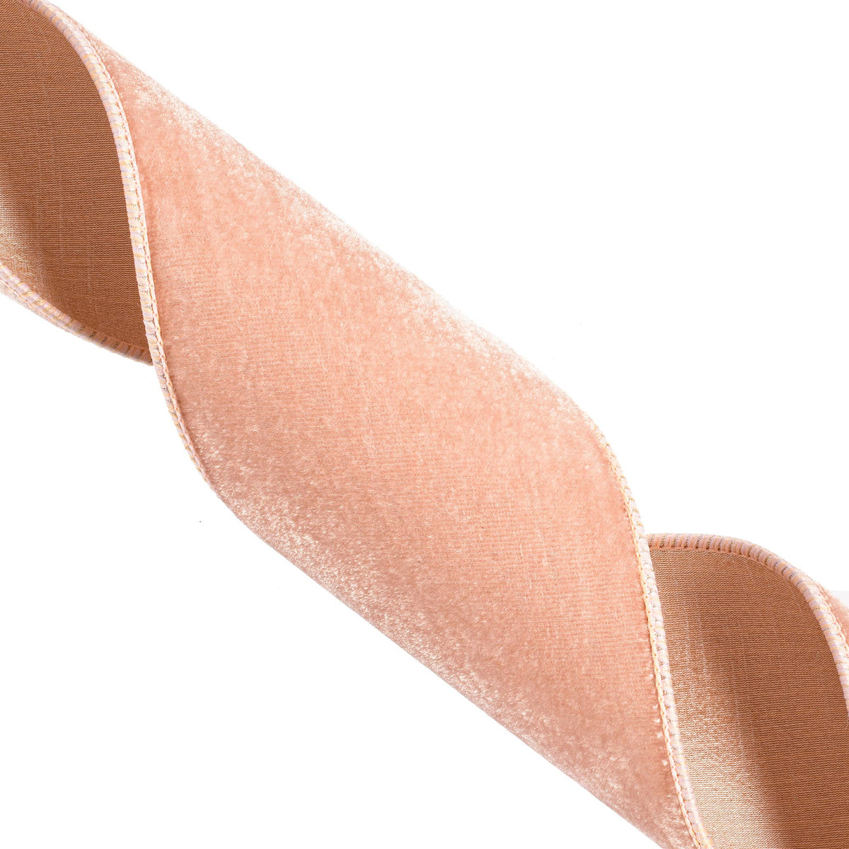 Vickerman 4"x10yd Rose Gold Velvet Dupion Ribbon: Rose Gold / Polyester / 4" x 10yd - Bria Blair Creative