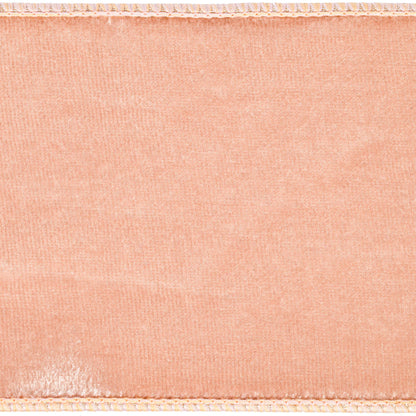 Vickerman 4"x10yd Rose Gold Velvet Dupion Ribbon: Rose Gold / Polyester / 4" x 10yd - Bria Blair Creative