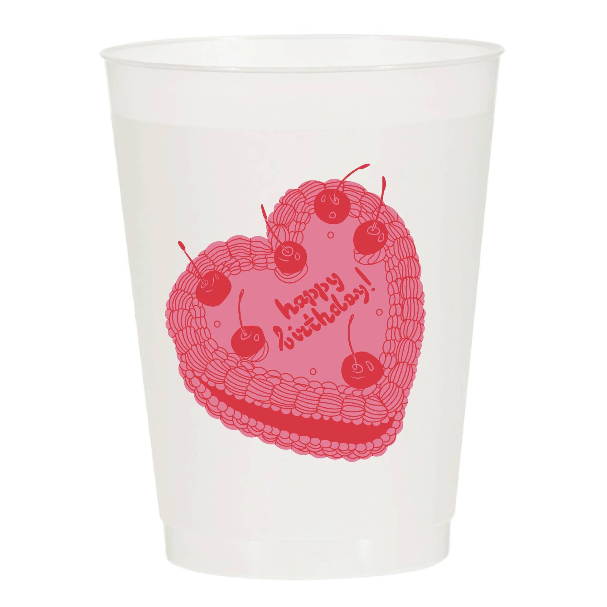 Vintage Birthday Cherries Frosted Cups - Birthday : Pack of 6 - Bria Blair Creative