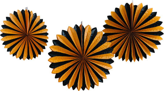 Vintage Halloween Black and Orange Ovesized Tissue Fans - Bria Blair Creative