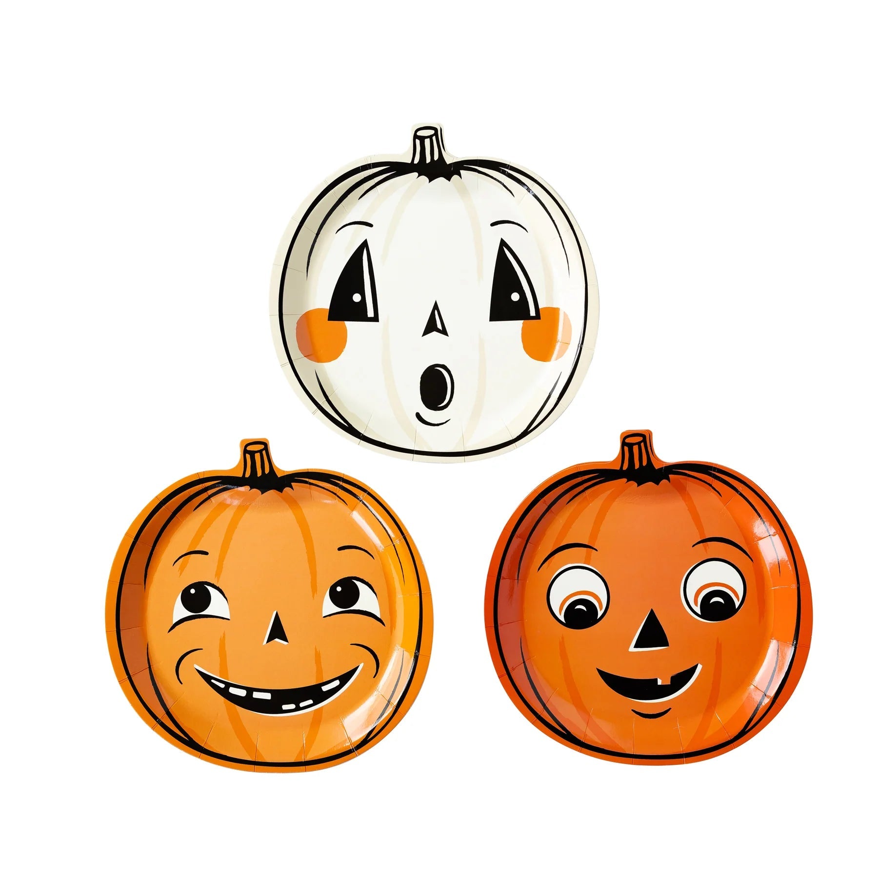 Vintage Halloween Pumpkin Shaped Paper Plate Set - Bria Blair Creative