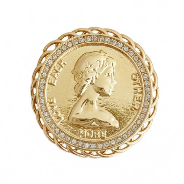Vintage Medallion Coin Brooch Pin - Bria Blair Creative
