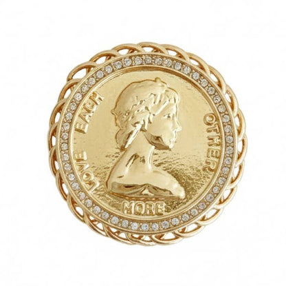 Vintage Medallion Coin Brooch Pin - Bria Blair Creative