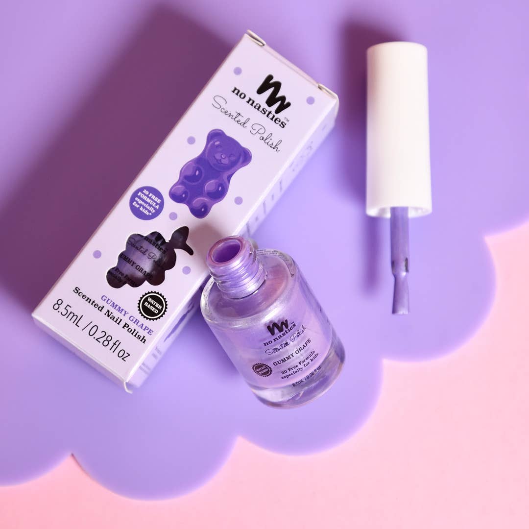 Water Based Scented Scratch Off Kids Nail Polish: Cherry Berry - Bright Pink - Bria Blair Creative
