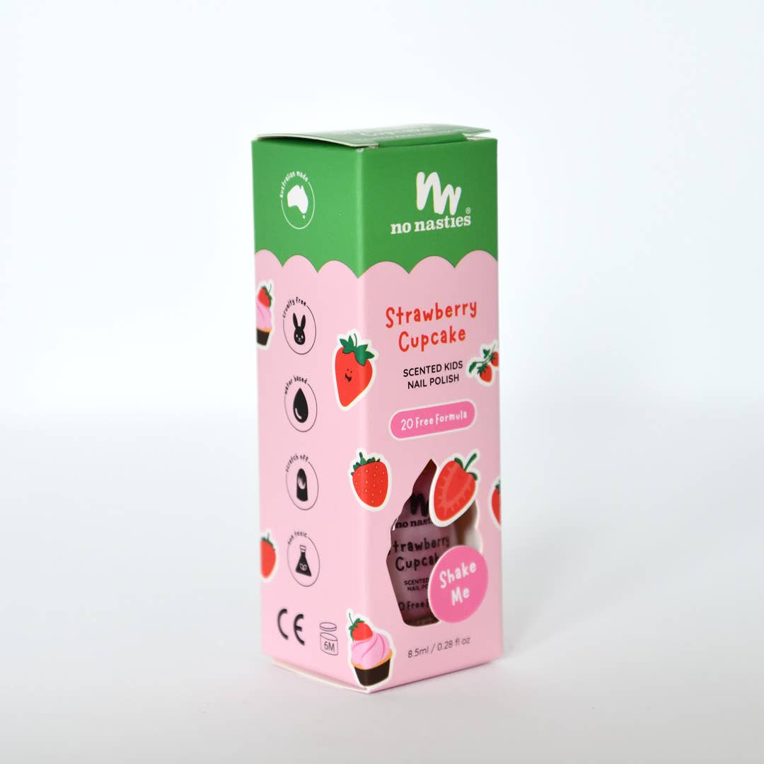Water Based Scented Scratch Off Kids Nail Polish: Cherry Berry - Bright Pink - Bria Blair Creative