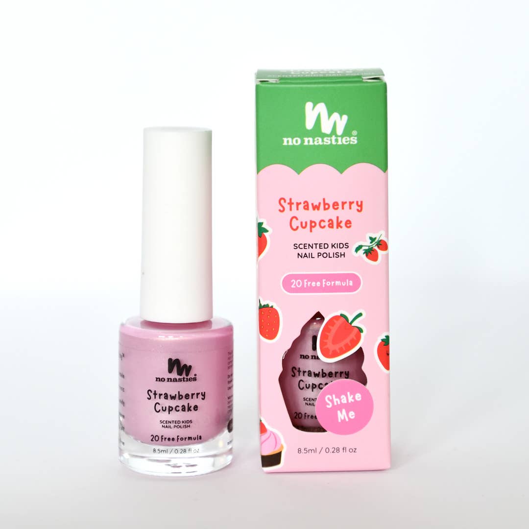 Water Based Scented Scratch Off Kids Nail Polish: Cherry Berry - Bright Pink - Bria Blair Creative