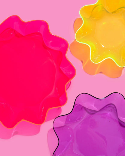 Wavy Acrylic Nesting Bowl - Large - Hot Pink - Bria Blair Creative