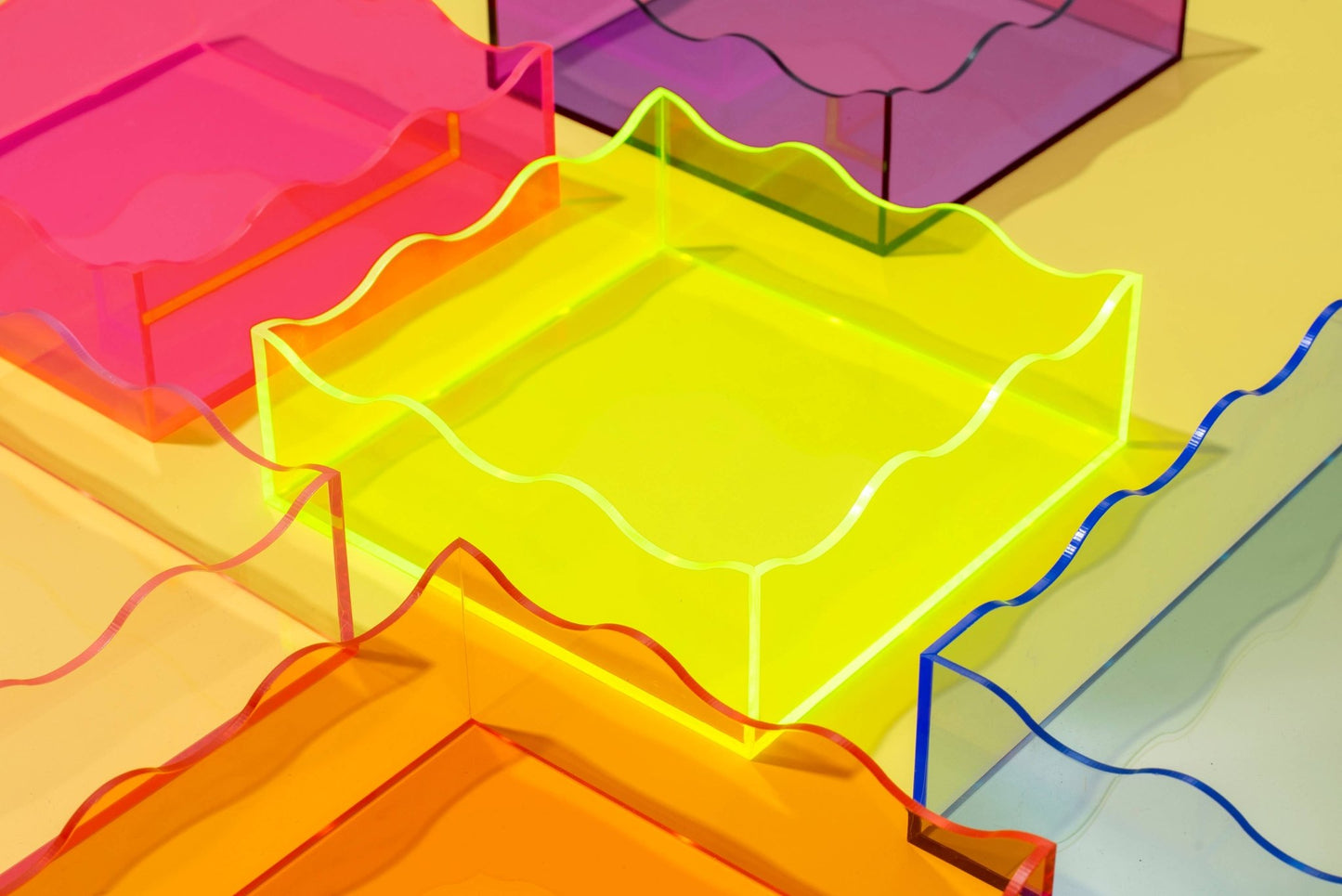 Wavy Acrylic Tray - Square - Green - Bria Blair Creative