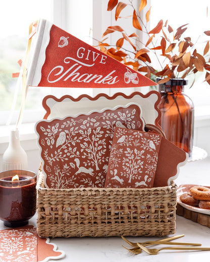 WDT1338 - Rust Ric Rac Dinner Paper Napkins - Bria Blair Creative