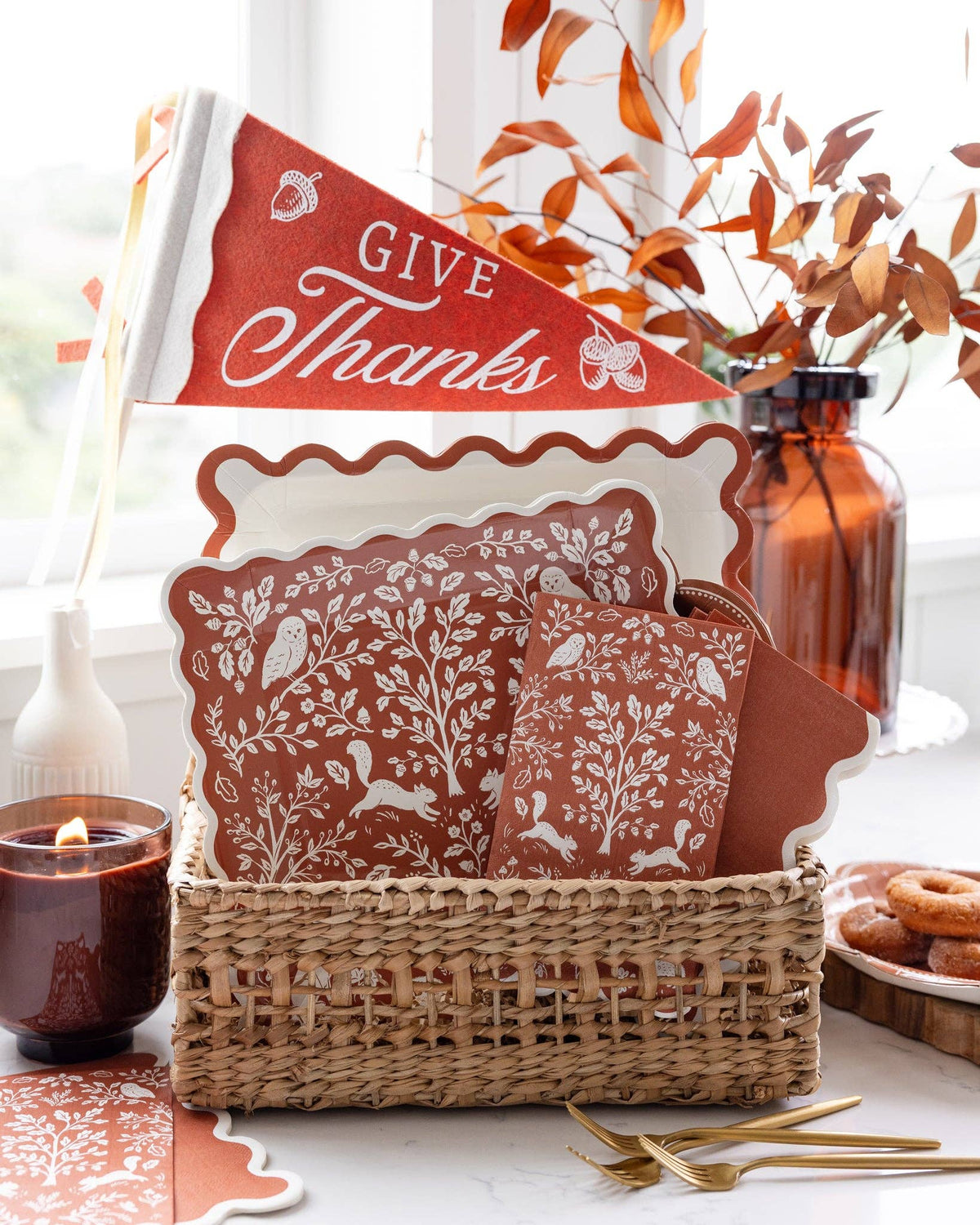 WDT1338 - Rust Ric Rac Dinner Paper Napkins - Bria Blair Creative