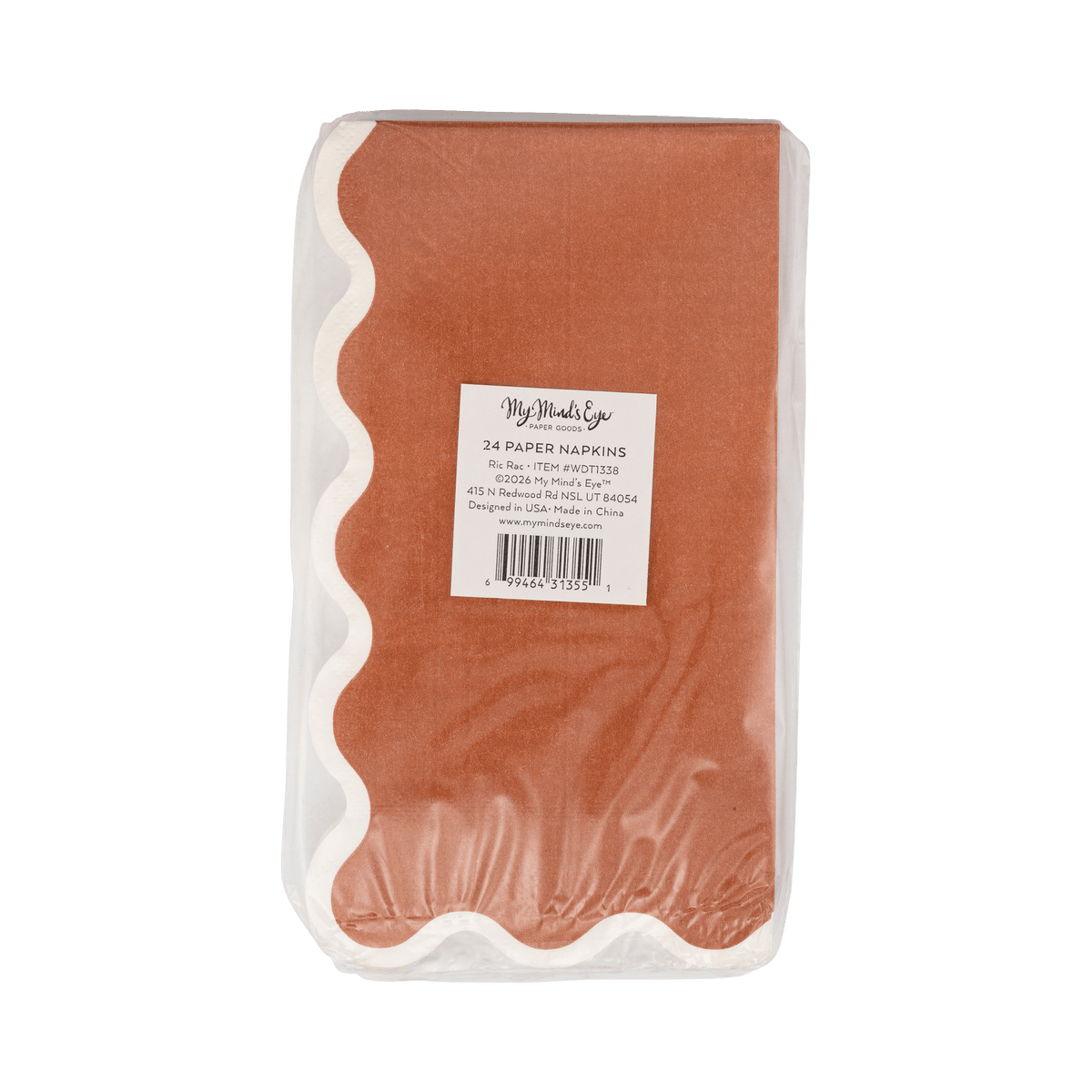 WDT1338 - Rust Ric Rac Dinner Paper Napkins - Bria Blair Creative