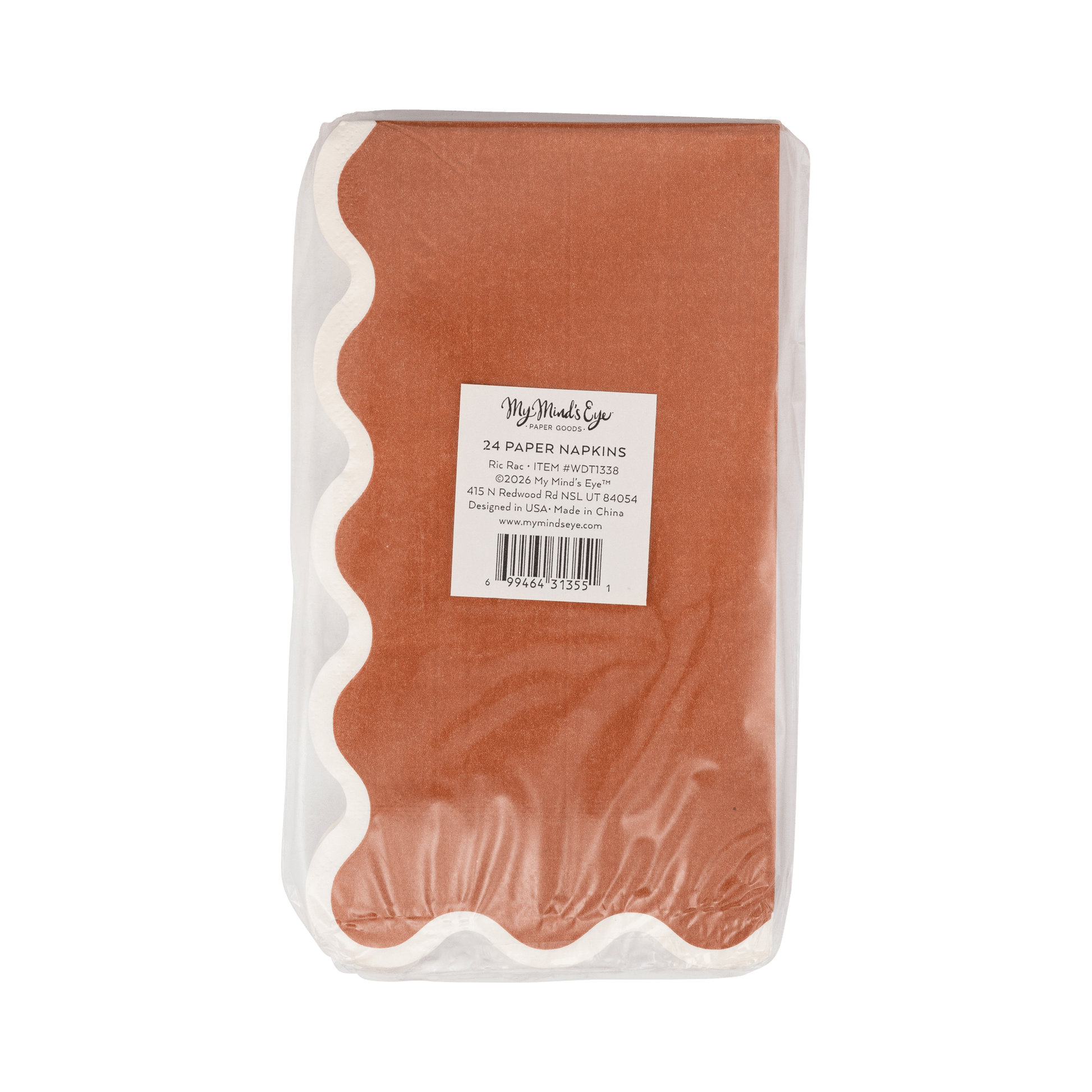 WDT1338 - Rust Ric Rac Dinner Paper Napkins - Bria Blair Creative