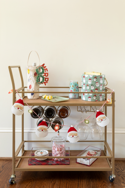 Santa Christmas Tin Garland