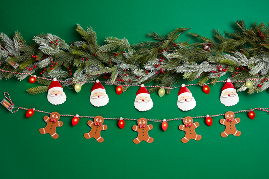 Santa Christmas Tin Garland