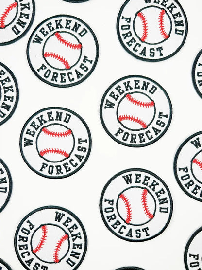 Weekend Forecast Embroidered Iron - On Patch with Baseball - Bria Blair Creative